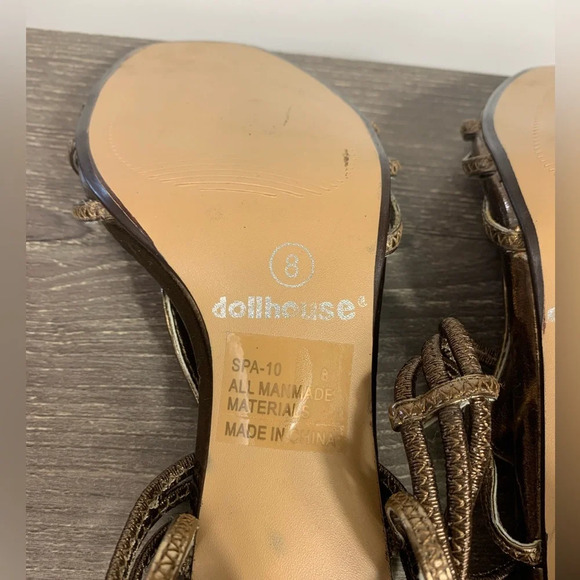 Dollhouse Womens Strappy Jewelled Heeled Sandals Sz 8 Boho Whimsy Fairycore FLAW - Picture 10 of 16